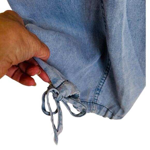 Jumpsuit Smocked Back V Neckline Wide Leg Jumpsuit Size Medium - Picture 10 of 10